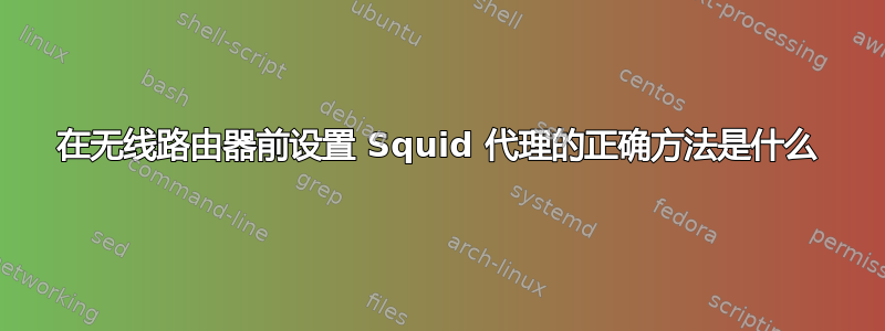 在无线路由器前设置 Squid 代理的正确方法是什么