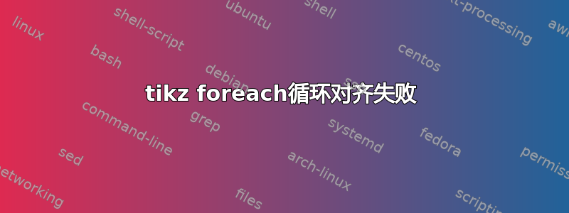 tikz foreach循环对齐失败