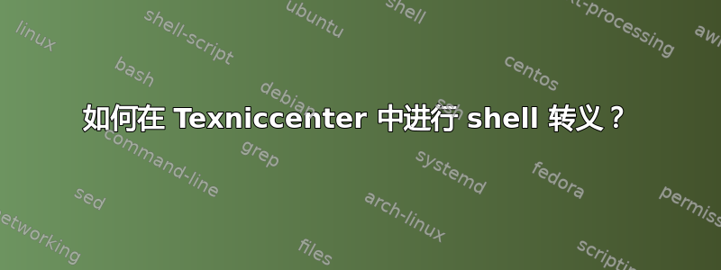 如何在 Texniccenter 中进行 shell 转义？