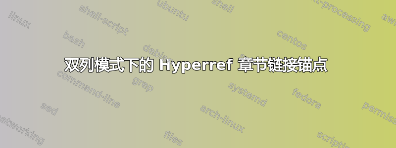 双列模式下的 Hyperref 章节链接锚点