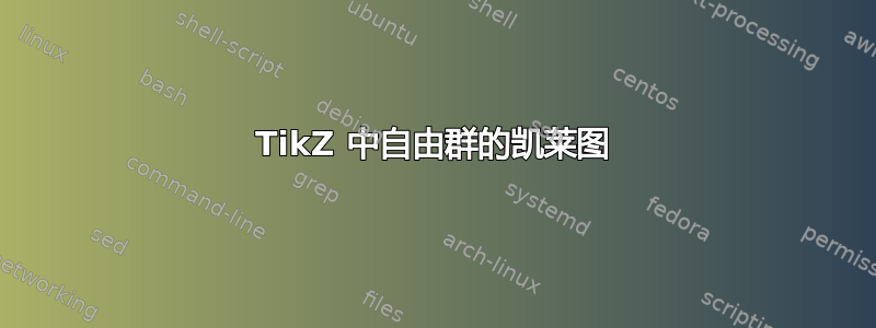 TikZ 中自由群的凯莱图