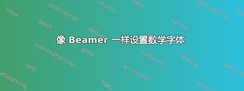 像 Beamer 一样设置数学字体