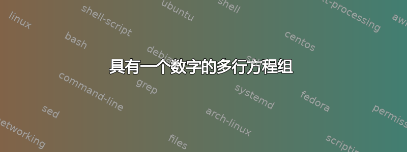 具有一个数字的多行方程组