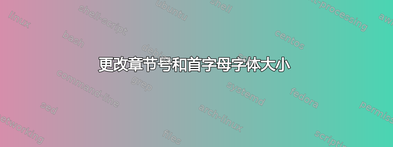 更改章节号和首字母字体大小