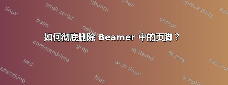 如何彻底删除 Beamer 中的页脚？