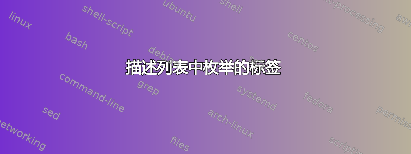 描述列表中枚举的标签