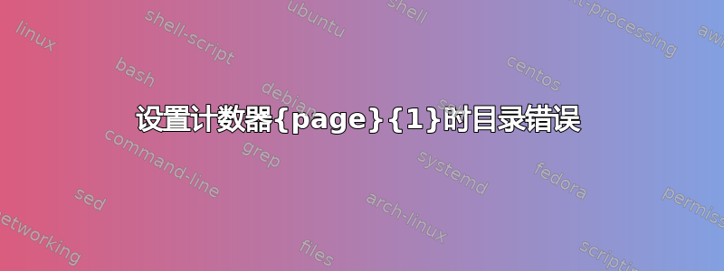 设置计数器{page}{1}时目录错误