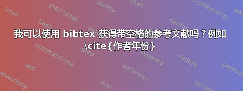 我可以使用 bibtex 获得带空格的参考文献吗？例如 \cite{作者年份}