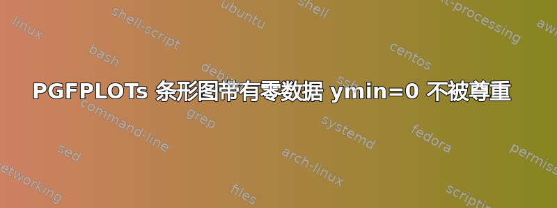 PGFPLOTs 条形图带有零数据 ymin=0 不被尊重 