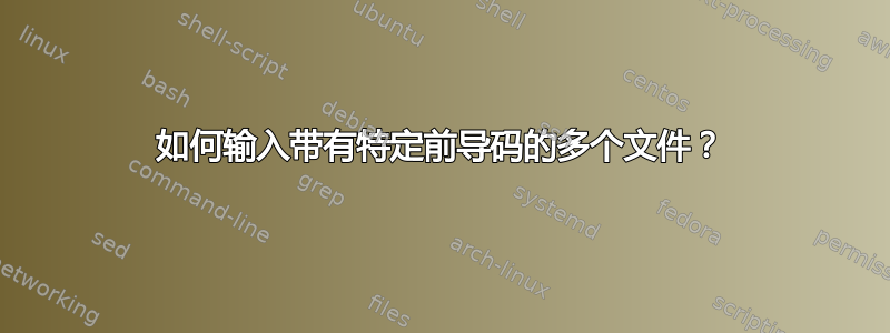 如何输入带有特定前导码的多个文件？