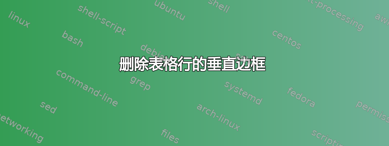 删除表格行的垂直边框