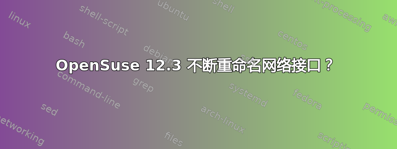 OpenSuse 12.3 不断重命名网络接口？