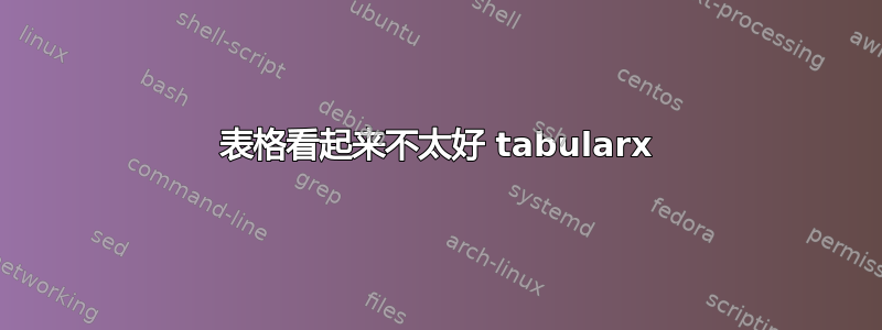 表格看起来不太好 tabularx