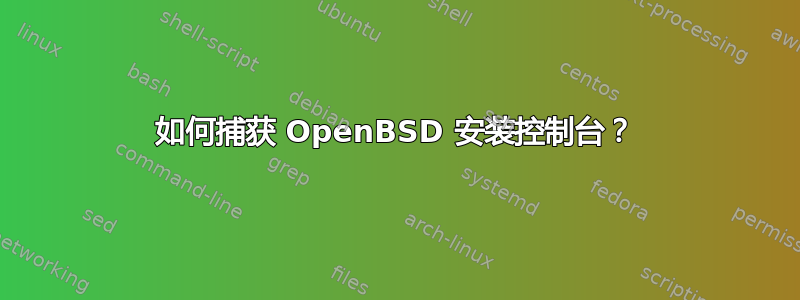 如何捕获 OpenBSD 安装控制台？