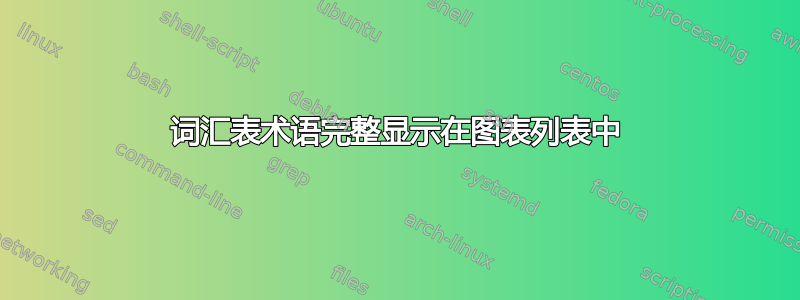 词汇表术语完整显示在图表列表中