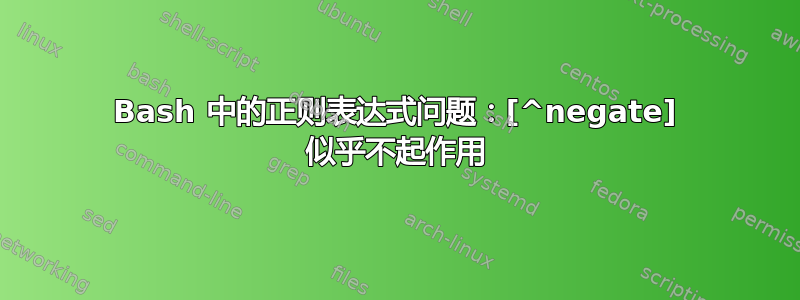 Bash 中的正则表达式问题：[^negate] 似乎不起作用