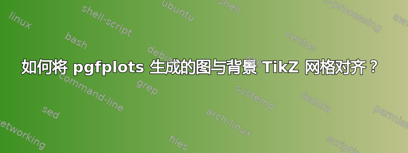 如何将 pgfplots 生成的图与背景 TikZ 网格对齐？