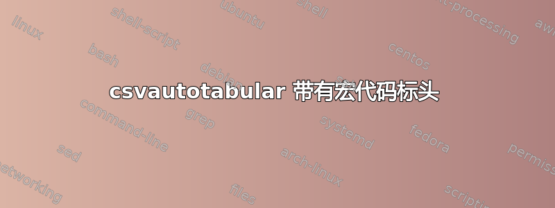 csvautotabular 带有宏代码标头