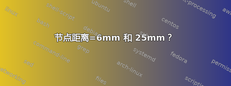 节点距离=6mm 和 25mm？