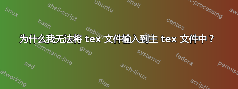 为什么我无法将 tex 文件输入到主 tex 文件中？