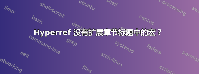 Hyperref 没有扩展章节标题中的宏？