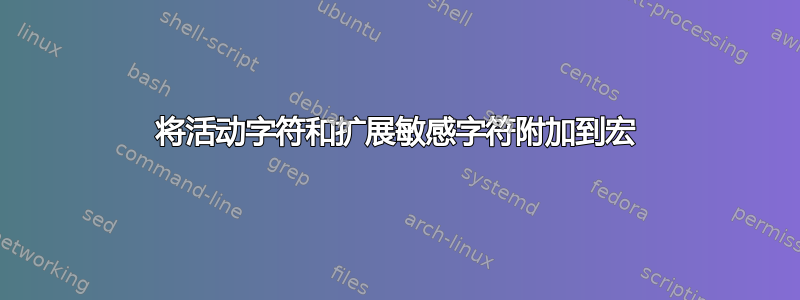 将活动字符和扩展敏感字符附加到宏