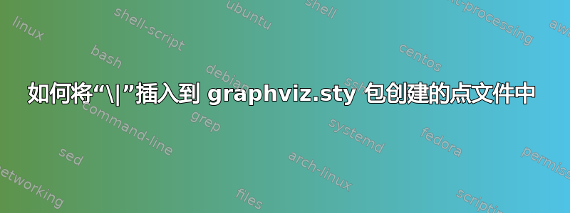 如何将“\|”插入到 graphviz.sty 包创建的点文件中