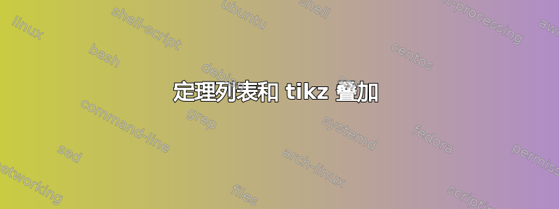 定理列表和 tikz 叠加