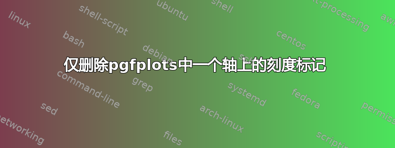 仅删除pgfplots中一个轴上的刻度标记