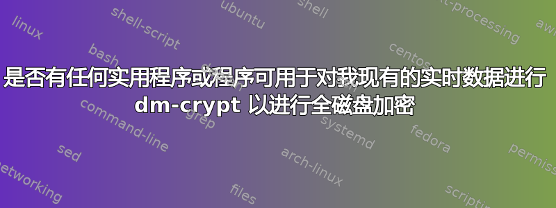 是否有任何实用程序或程序可用于对我现有的实时数据进行 dm-crypt 以进行全磁盘加密