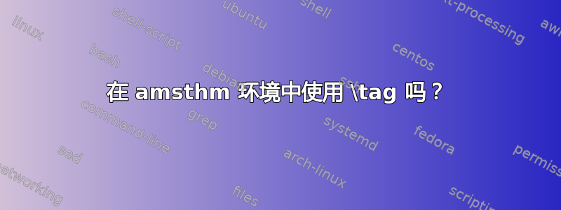 在 amsthm 环境中使用 \tag 吗？