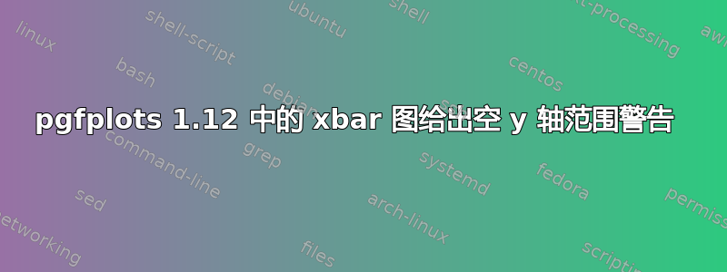 pgfplots 1.12 中的 xbar 图给出空 y 轴范围警告 