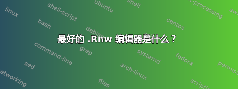 最好的 .Rnw 编辑器是什么？