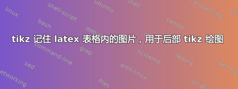 tikz 记住 latex 表格内的图片，用于后部 tikz 绘图