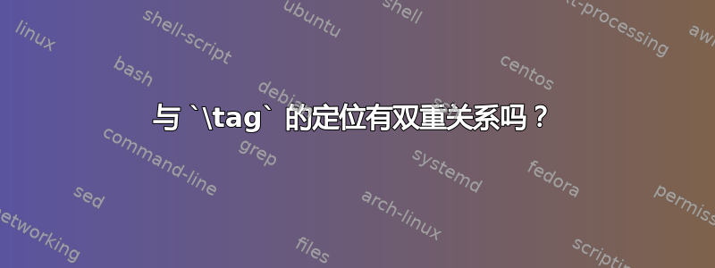 与 `\tag` 的定位有双重关系吗？