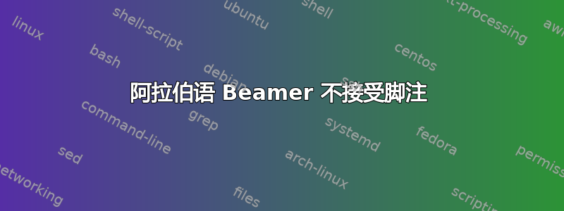 阿拉伯语 Beamer 不接受脚注