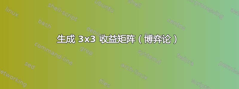 生成 3x3 收益矩阵（博弈论）