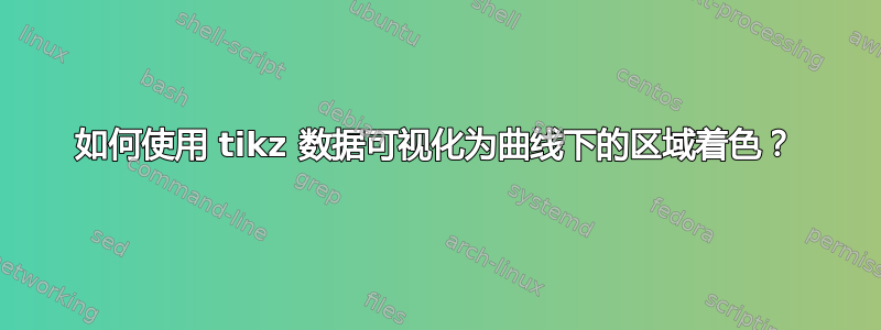 如何使用 tikz 数据可视化为曲线下的区域着色？