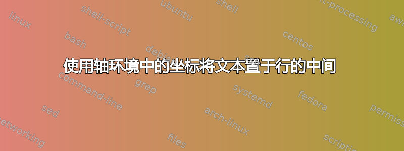 使用轴环境中的坐标将文本置于行的中间