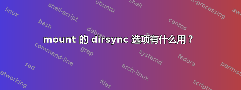 mount 的 dirsync 选项有什么用？