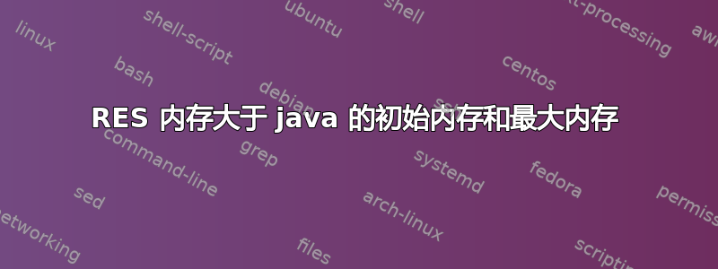 RES 内存大于 java 的初始内存和最大内存