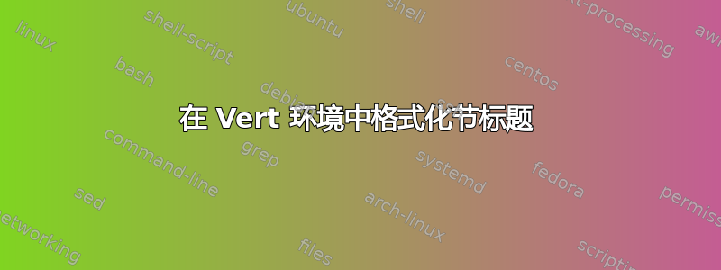 在 Vert 环境中格式化节标题