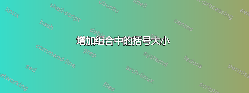 增加组合中的括号大小