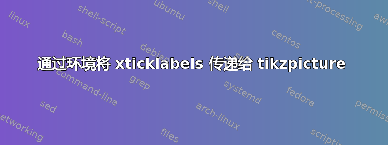 通过环境将 xticklabels 传递给 tikzpicture