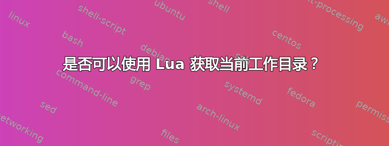 是否可以使用 Lua 获取当前工作目录？