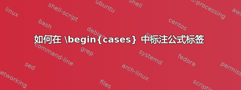 如何在 \begin{cases} 中标注公式标签