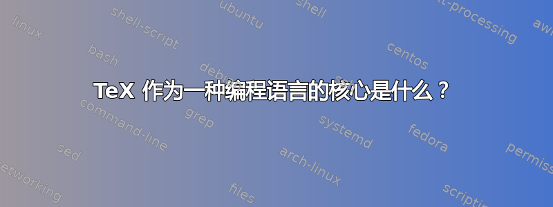 TeX 作为一种编程语言的核心是什么？