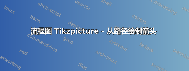 流程图 Tikzpicture - 从路径绘制箭头