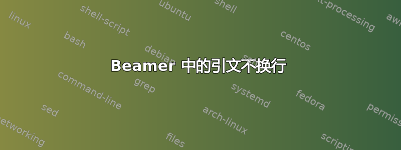 Beamer 中的引文不换行