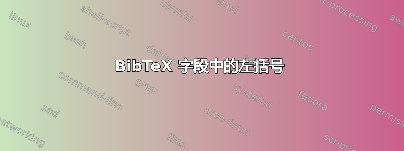 BibTeX 字段中的左括号